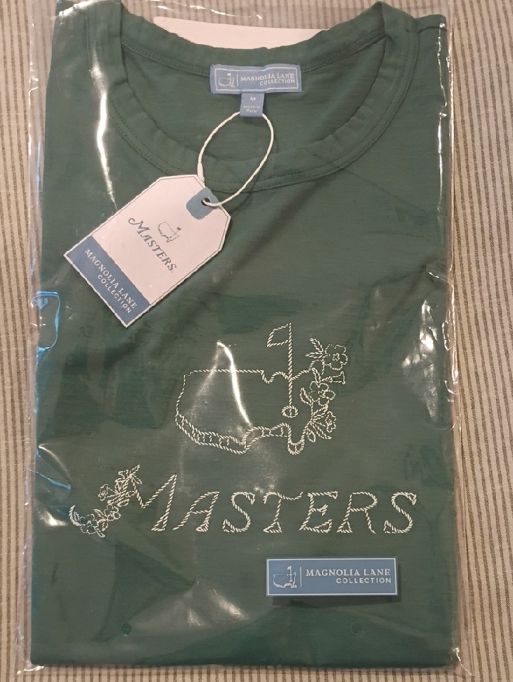Magnolia Green Short-Sleeve Tee with Embroidered Masters Motif